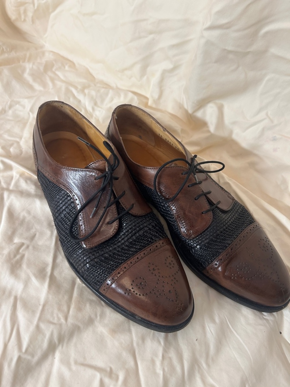 Johnston & Murphy Celini Brown Black Leather Oxford Dress Shoes Lace Up 11 M